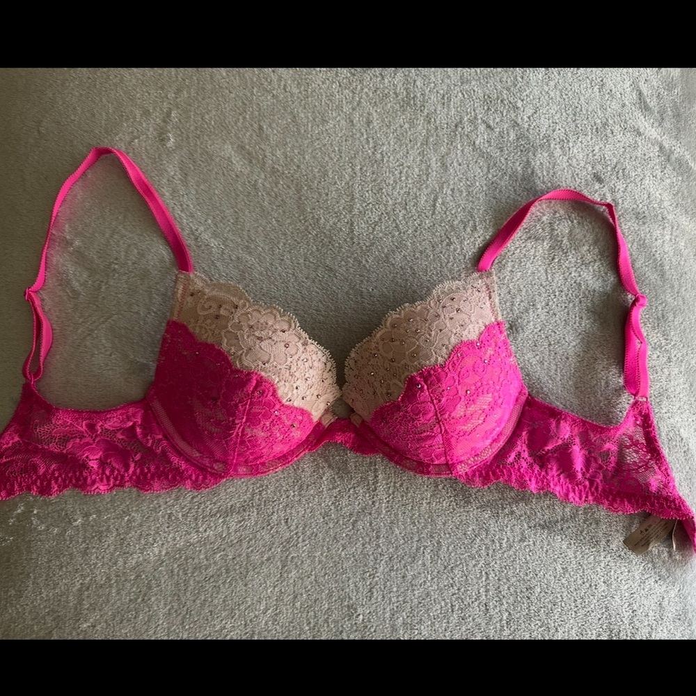 Victoria's Secret Pink Lace & Rhinestone Bra